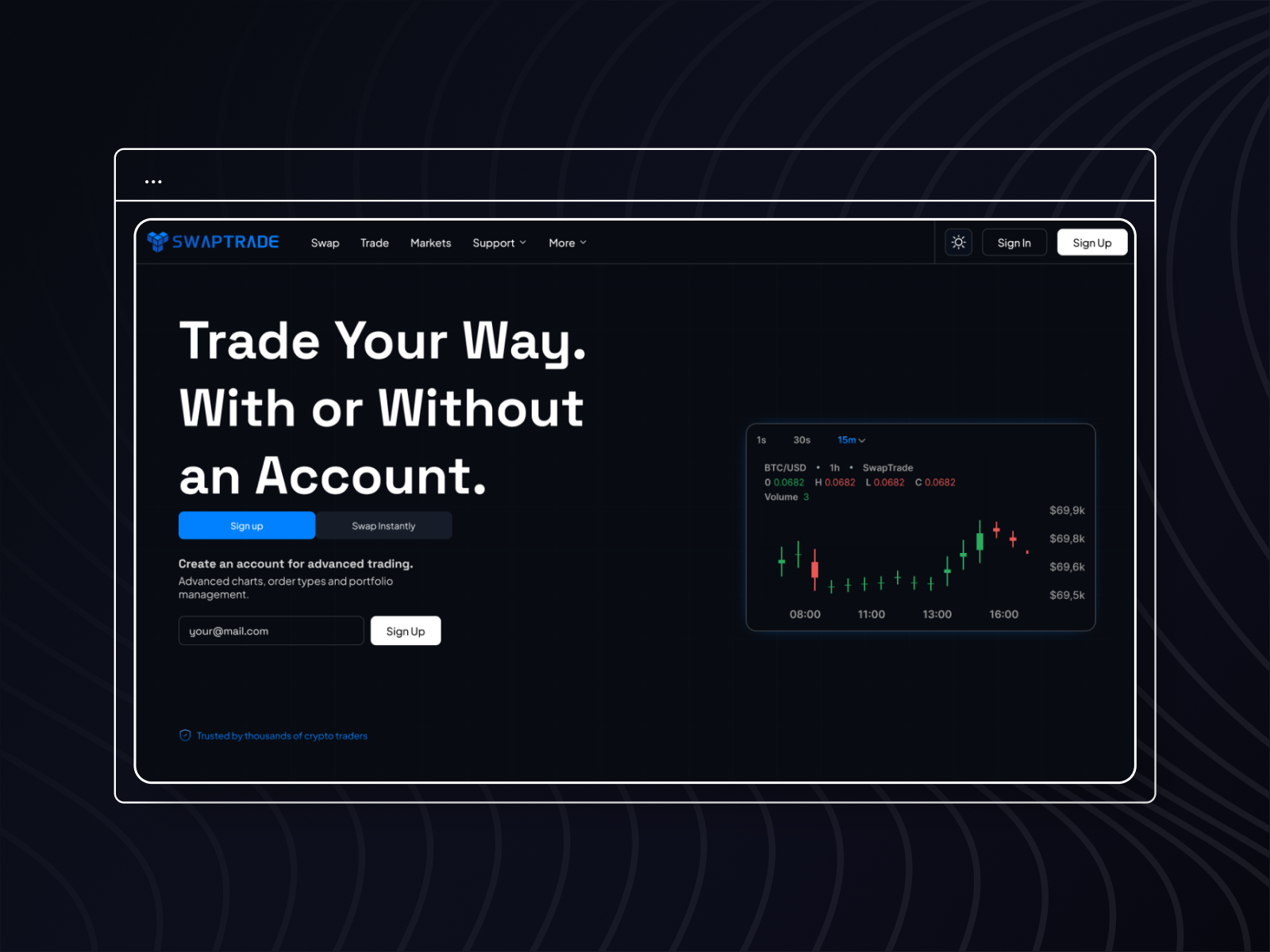 Swaptrade landing page project